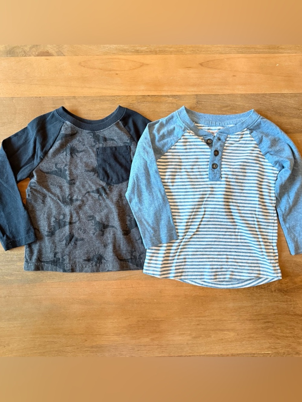 ⚡️3/$20 Kids Long-Sleeve Tops - Blue Stripe & Gray Shirts